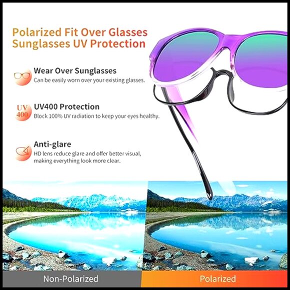 Fit Over Glasses Polarized Sunglasses with Cat Eye Design